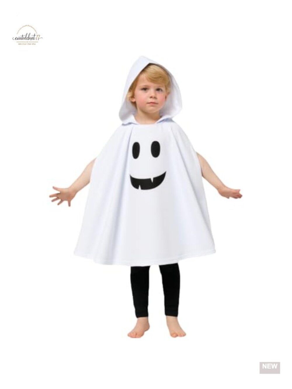 Toddler Halloween Ghost Hooded Cloak Cape Sweatshirt Costume